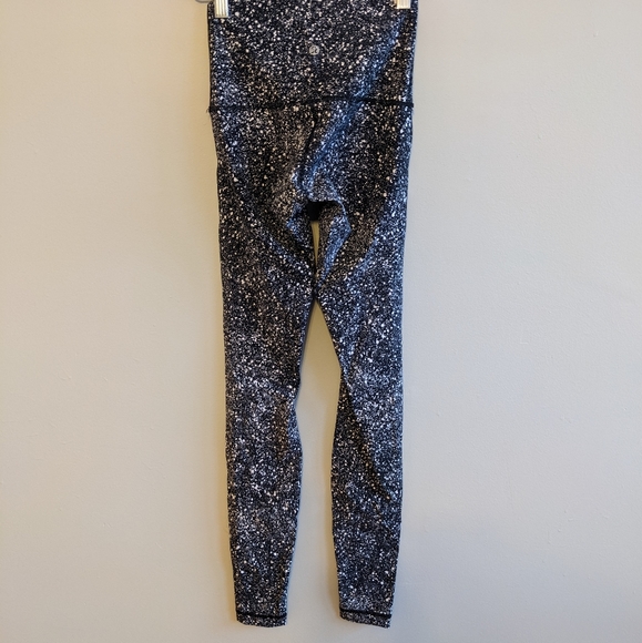 LULULEMON Wunder Under Pant Hi-Rise Splatter White Black - Picture 4 of 11